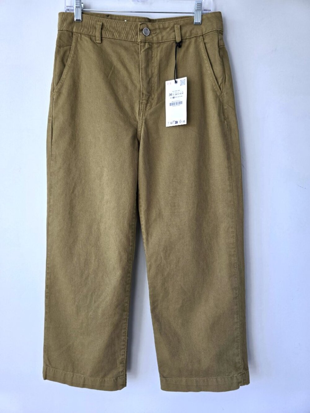 Zara Wide Leg Crop Jeans Muatard Yellow Suze 4 NWT